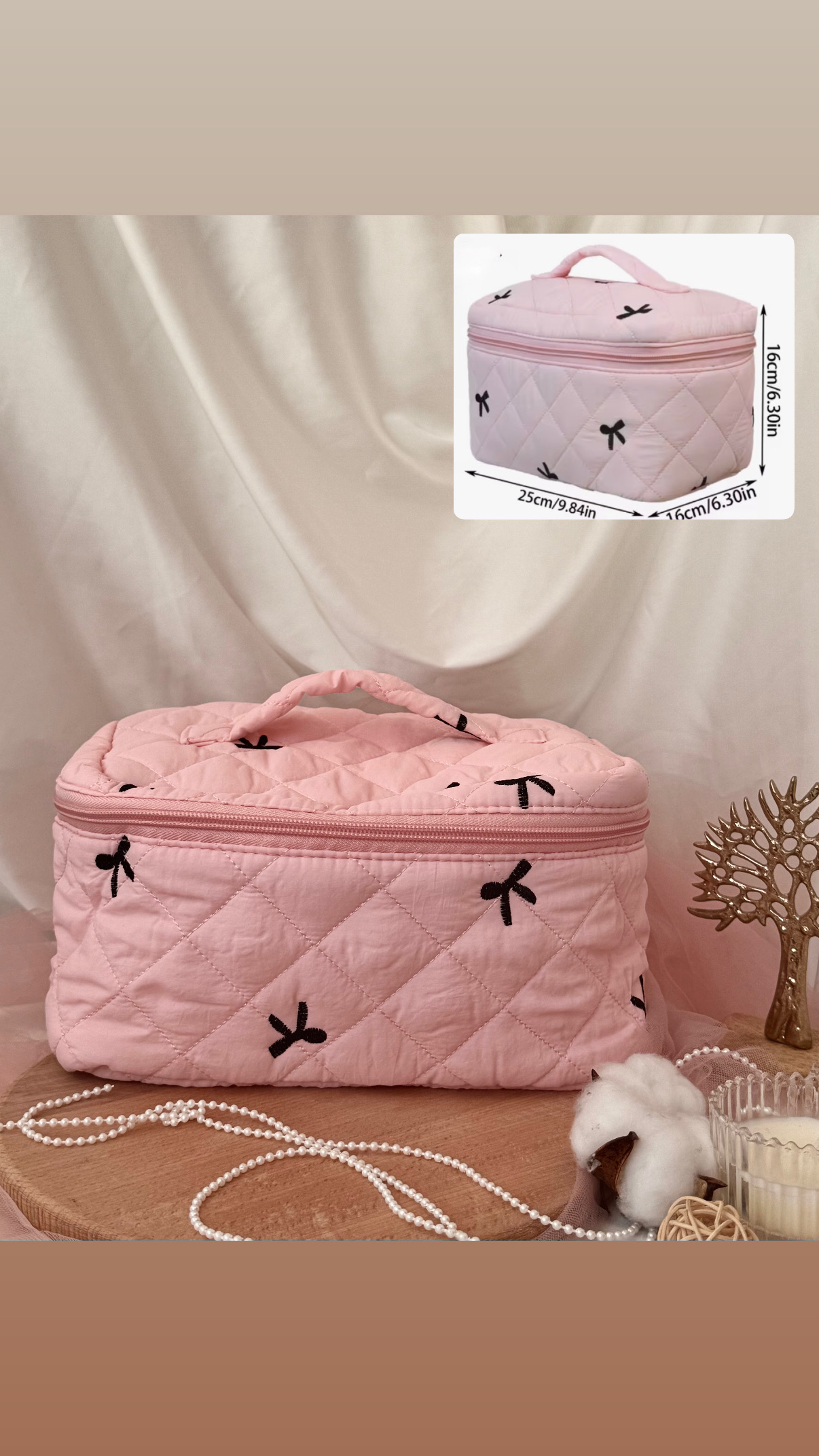 Косметичка “Чорний бантик” – XL