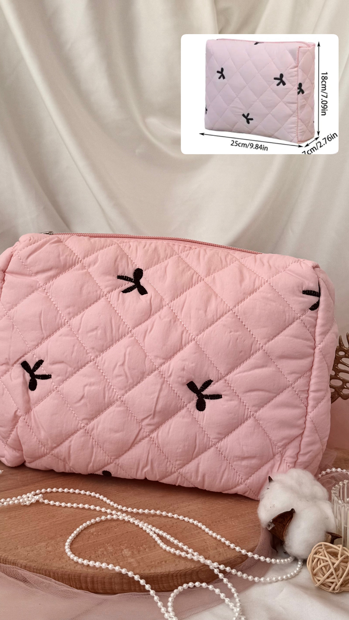 Косметичка “Чорний бантик” - L