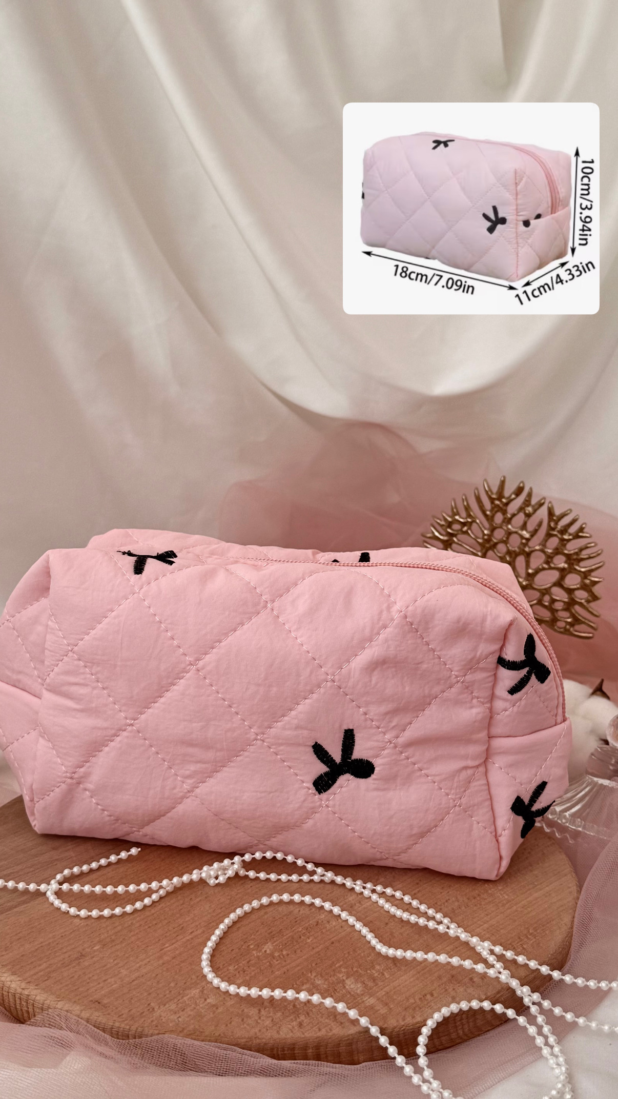 Косметичка “Чорний бантик” -M