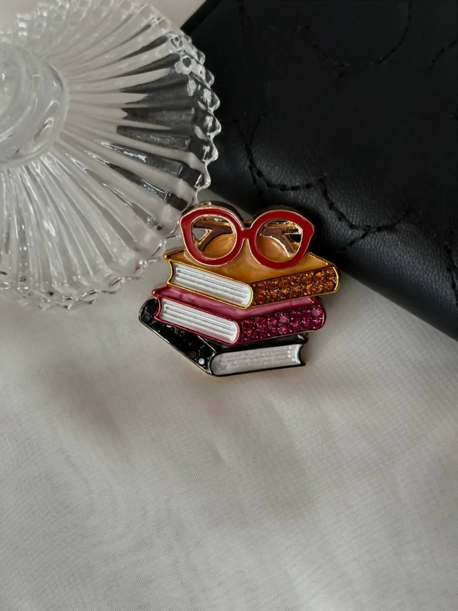 Купити Брошка«Книги і окуляри»